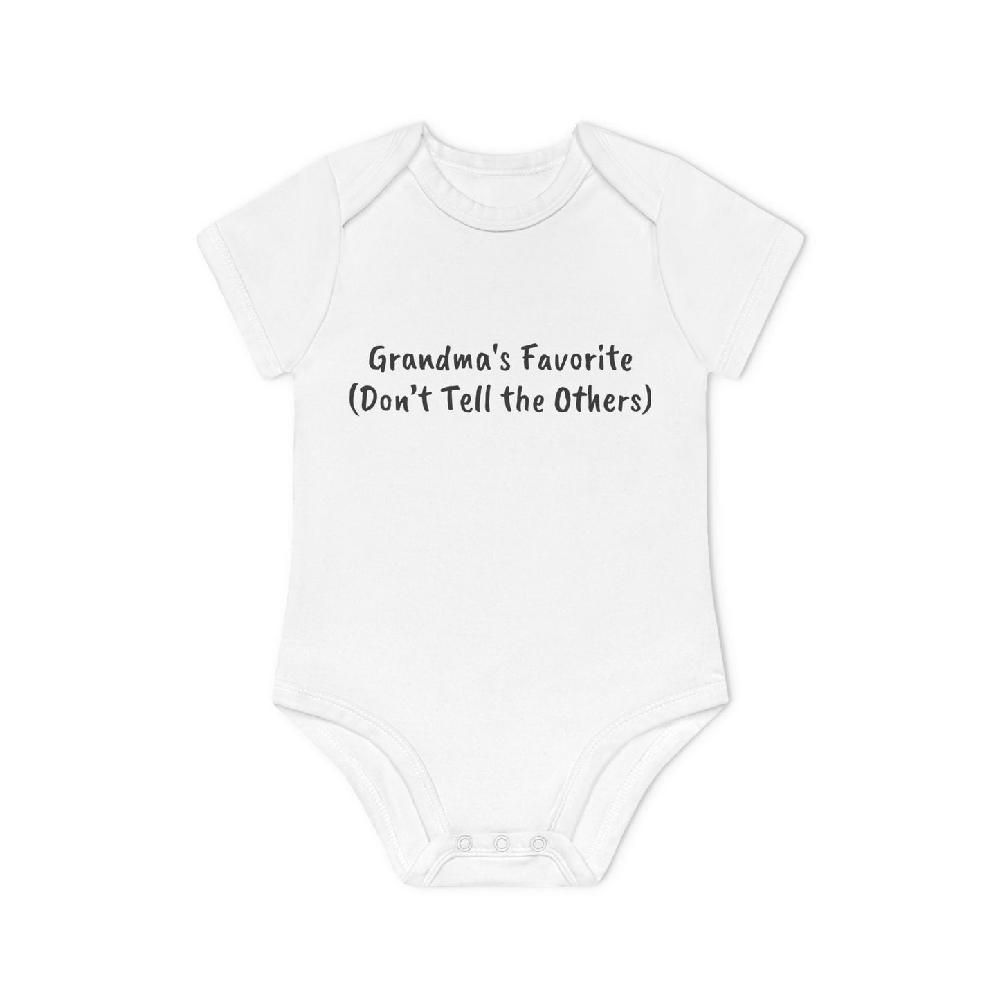 Grandma's Favorite (Don’t Tell the Others) Baby Organic Short Sleeve Bodysuit