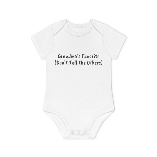 Grandma's Favorite (Don’t Tell the Others) Baby Organic Short Sleeve Bodysuit