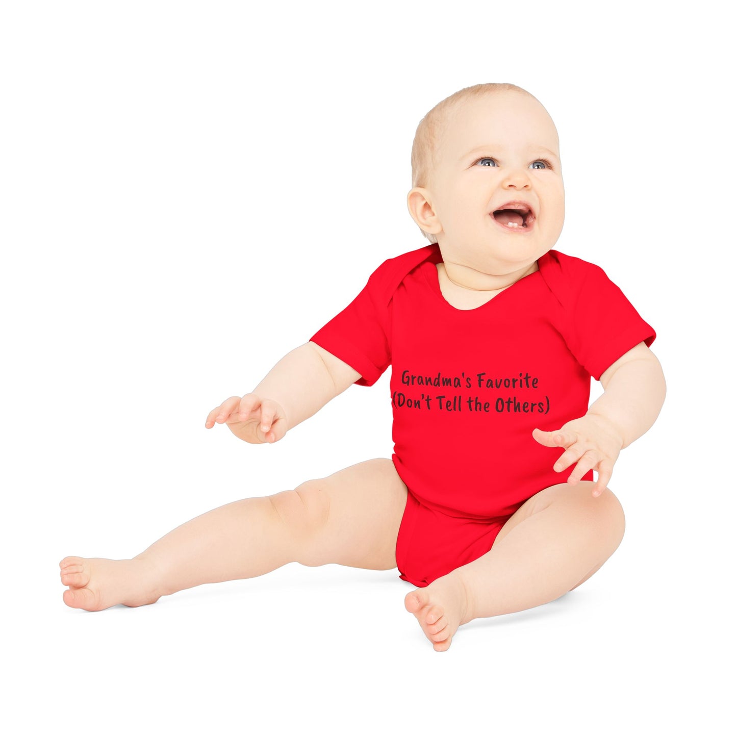 Grandma's Favorite (Don’t Tell the Others) Baby Organic Short Sleeve Bodysuit