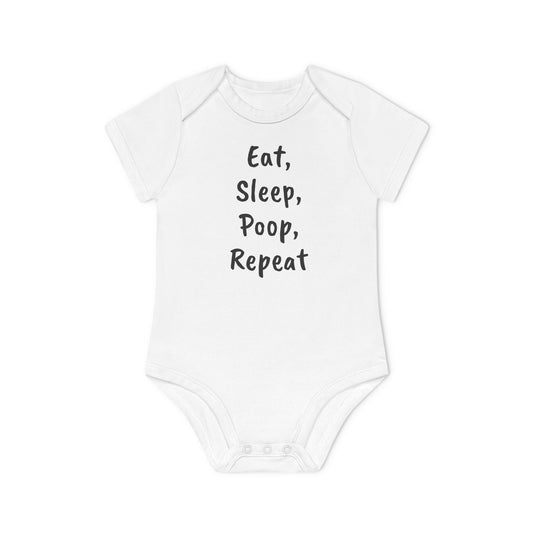 Eat, Sleep, Poop, Repeat Baby Organic Short Sleeve Bodysuit