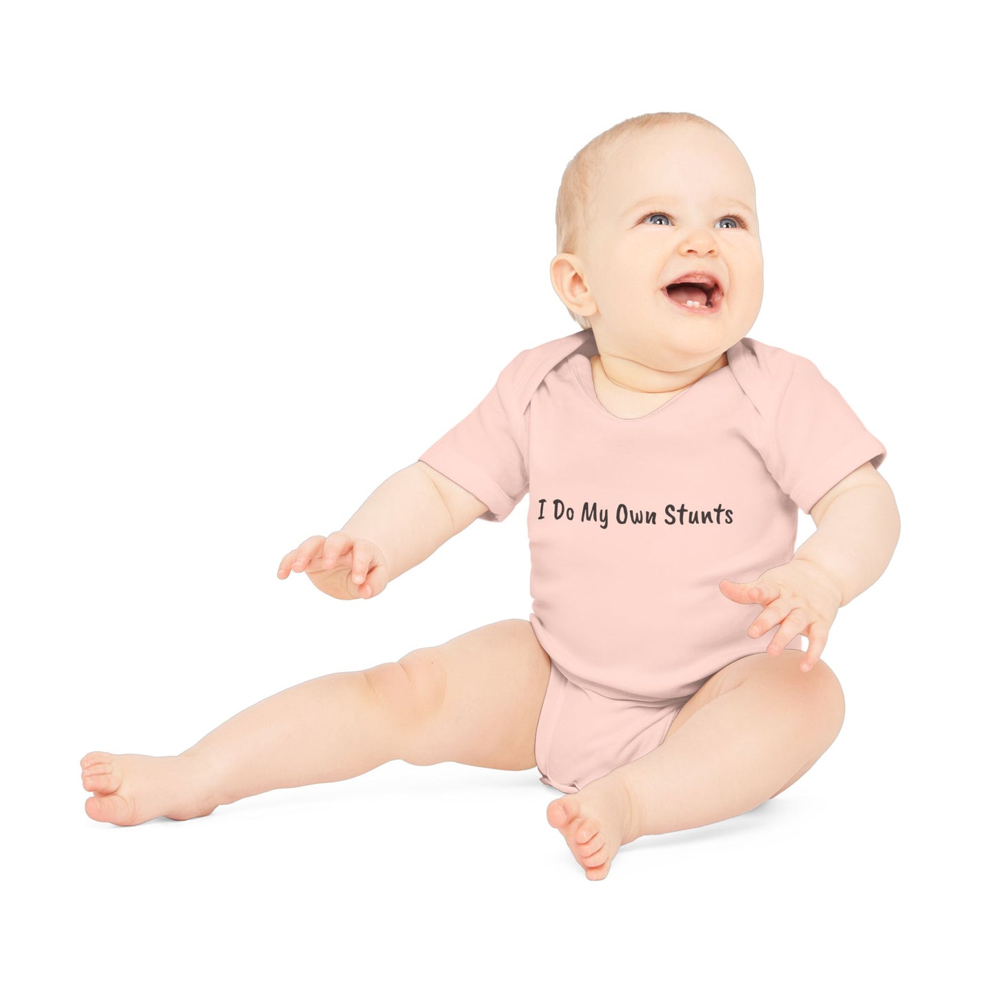 I Do My Own Stunts Baby Organic Short Sleeve Bodysuit