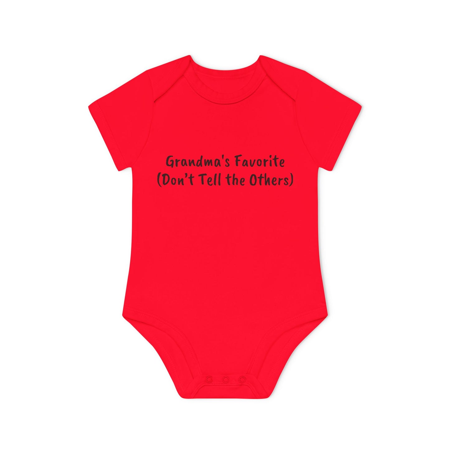 Grandma's Favorite (Don’t Tell the Others) Baby Organic Short Sleeve Bodysuit