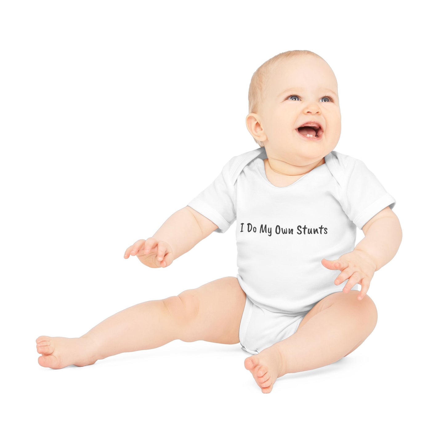 I Do My Own Stunts Baby Organic Short Sleeve Bodysuit