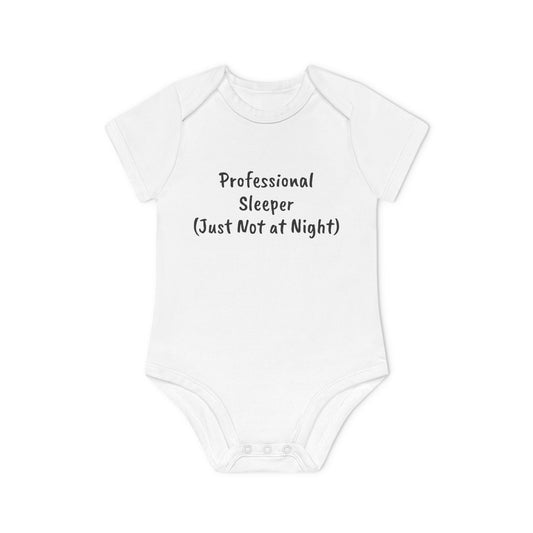 Professional Sleeper Humor Baby Organic Short Sleeve Bodysuit