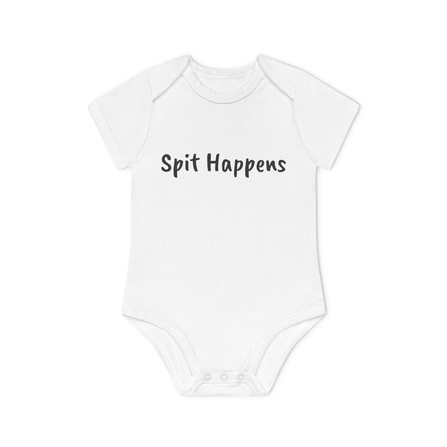 Spit Happens Baby Organic Short Sleeve Bodysuit