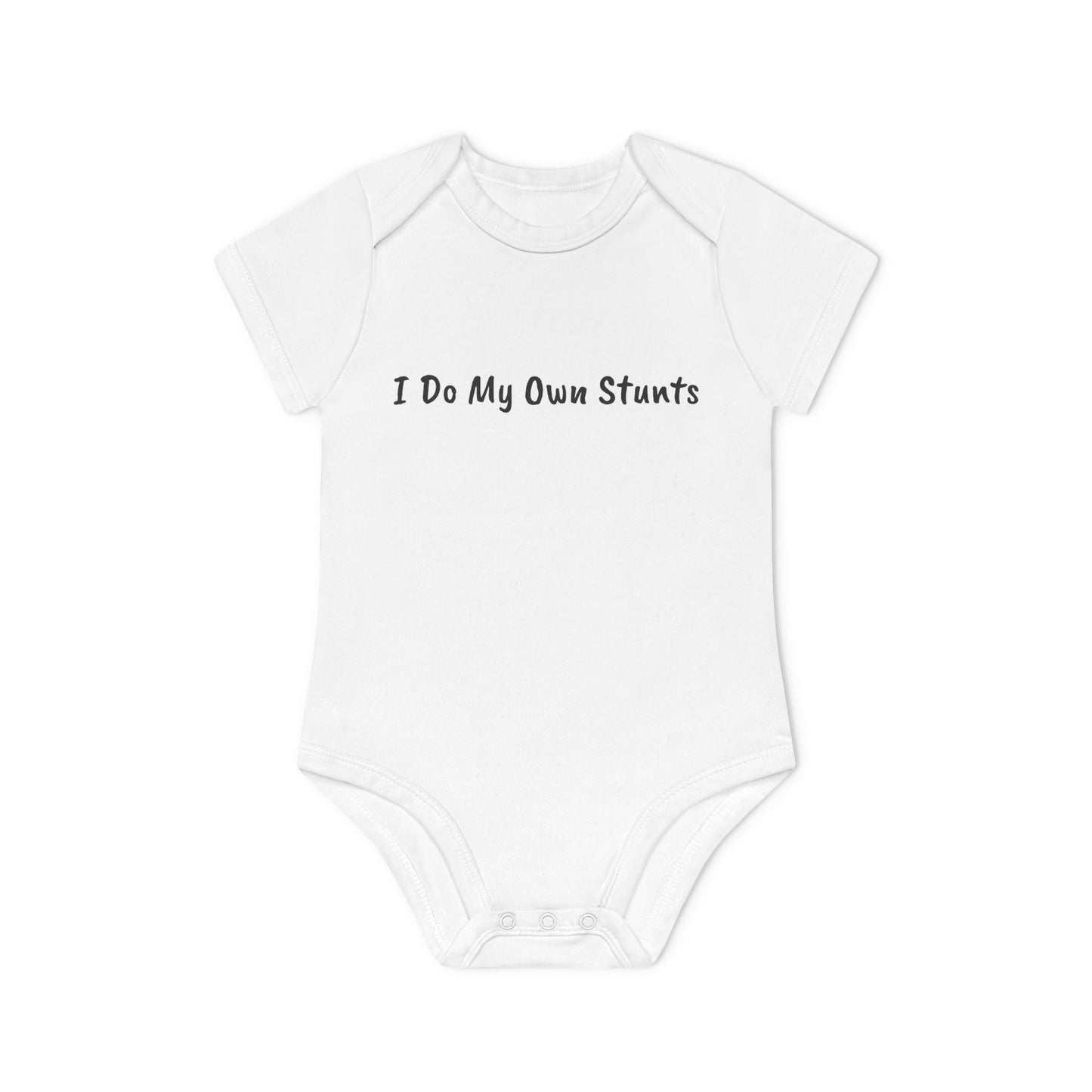 I Do My Own Stunts Baby Organic Short Sleeve Bodysuit