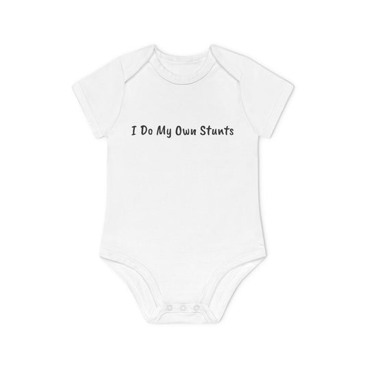 I Do My Own Stunts Baby Organic Short Sleeve Bodysuit